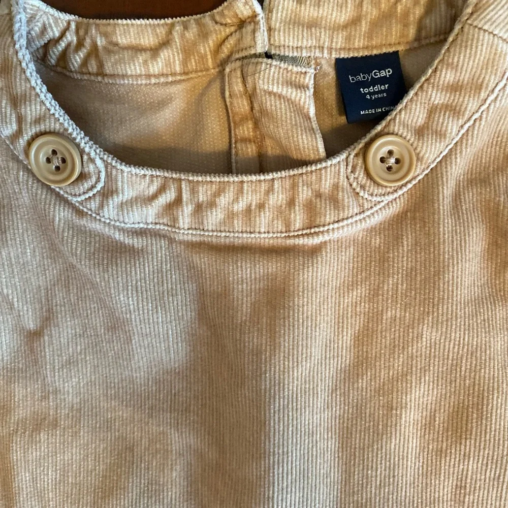 Gap Khaki Corduroy Dress Zip Up Fit & Flare Size 4T